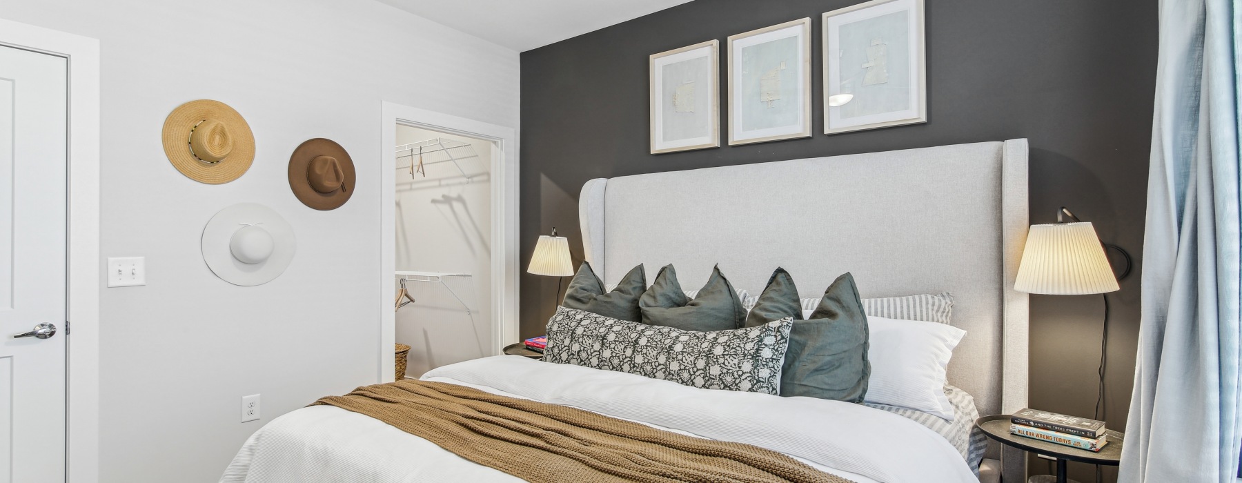 bedroom with a bed and nightstand 